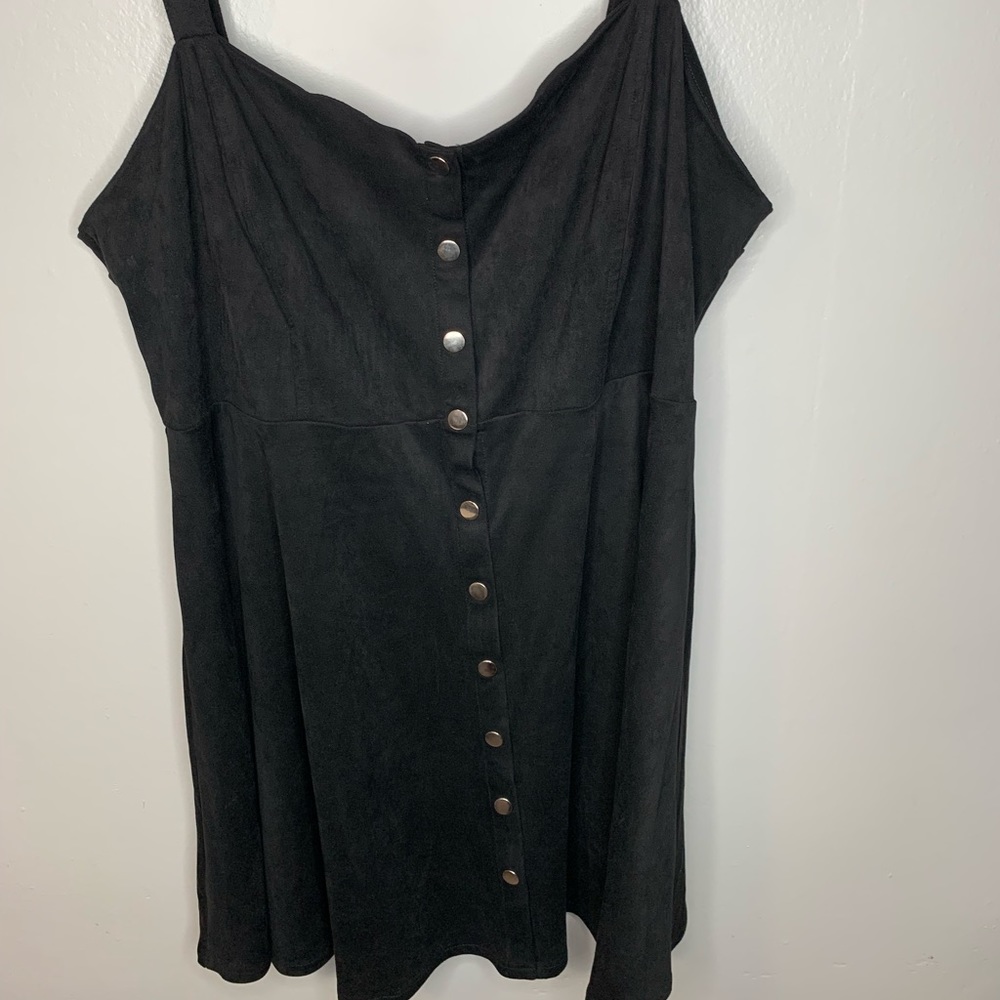 Plus size black suede dress